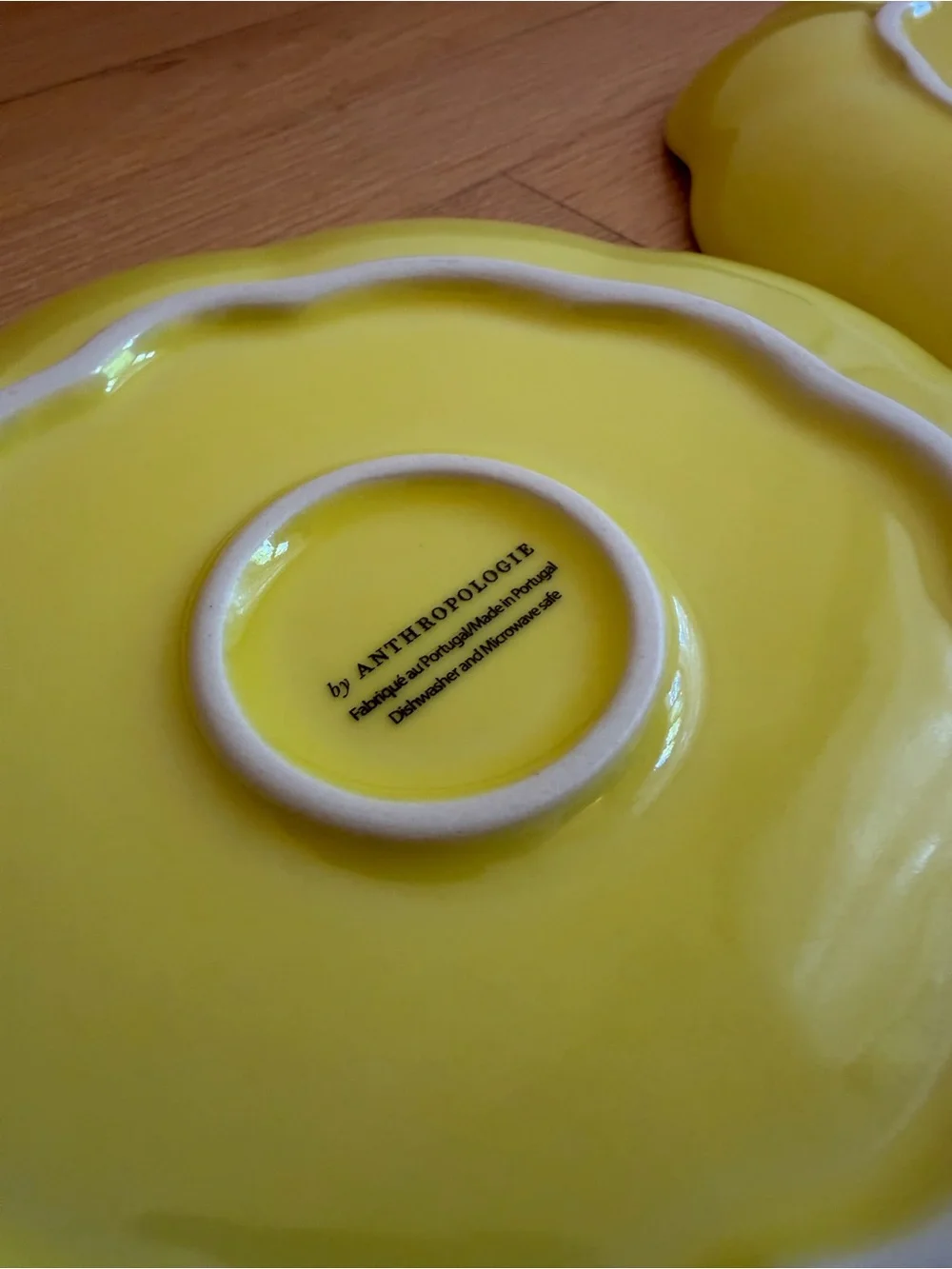 Beatriz Yellow Scalloped Dessert Plates and Bowls, S/2